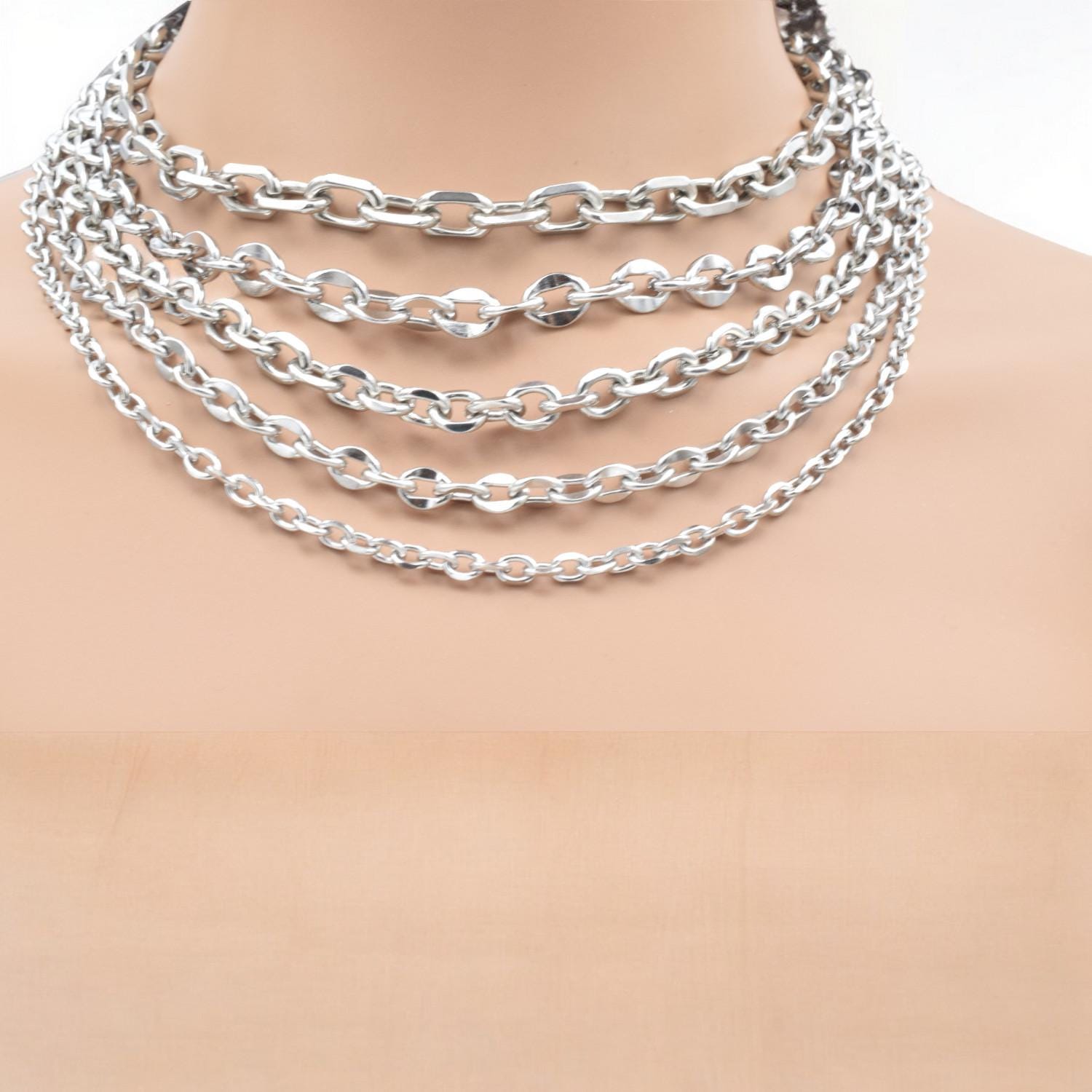 Stainless Steel Curb Link Chain: Bold Statement Jewelry - Tarnish Resistant, Durable Material for Bracelets and Necklaces