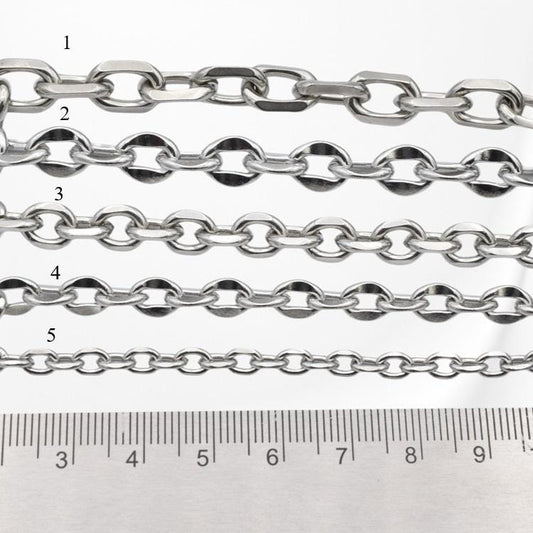 Stainless Steel Curb Link Chain: Bold Statement Jewelry - Tarnish Resistant, Durable Material for Bracelets and Necklaces