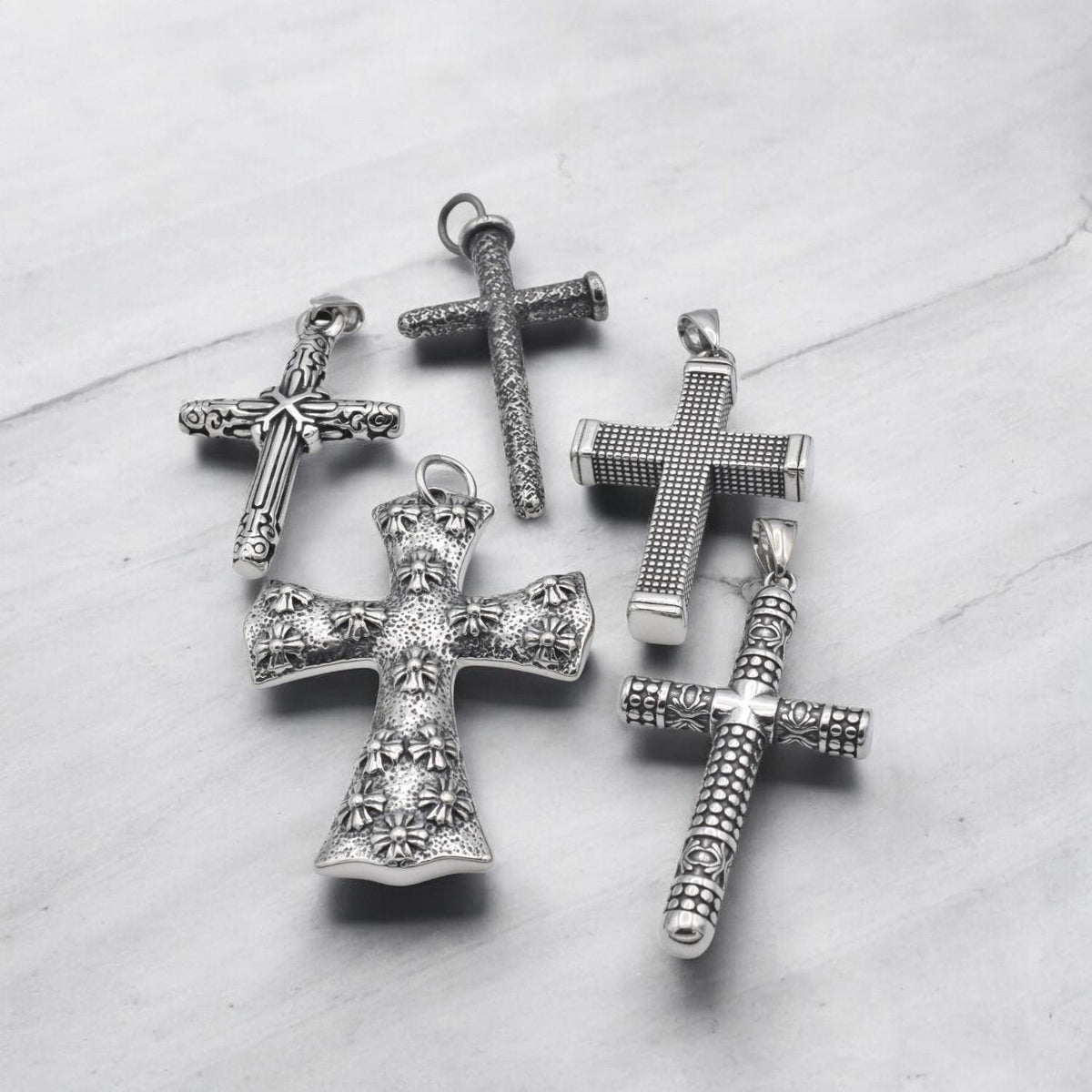 Stainless Steel Cross Charm and Pendant for jewelry making chrome heart cross gothic cross geometric cross jewelry making...