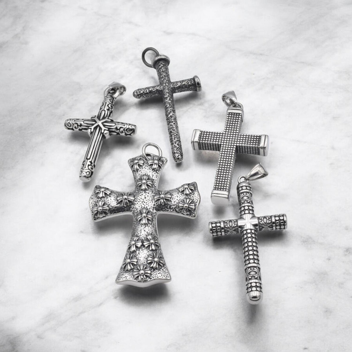 Stainless Steel Cross Charm and Pendant for jewelry making chrome heart cross gothic cross geometric cross jewelry making...