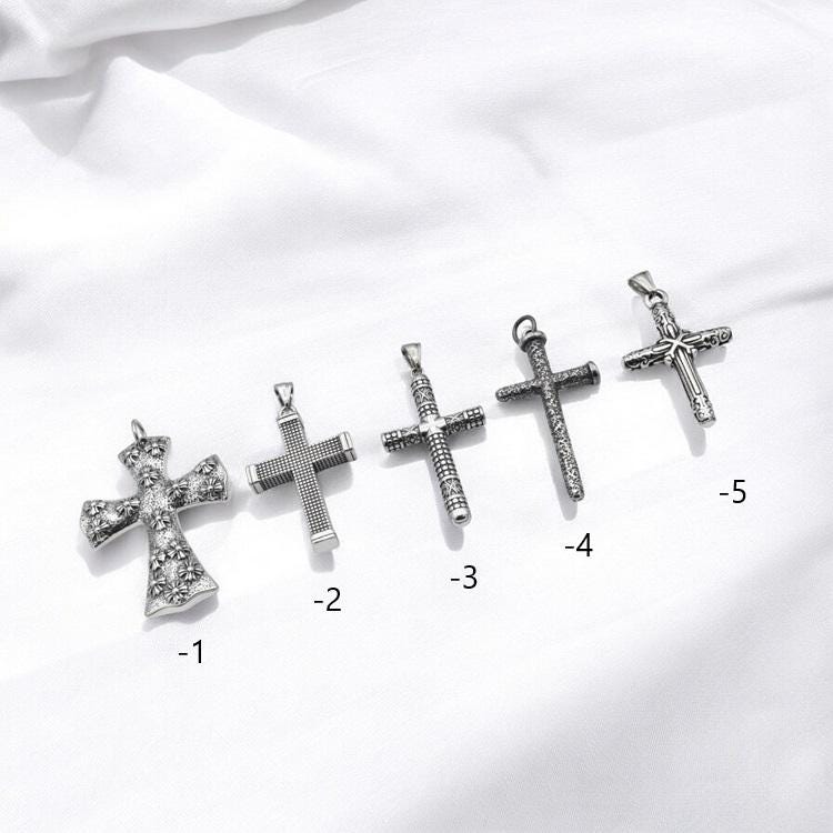 Gothic Cross Pendant: Sleek Modern Stainless Steel - Durable Jewelry Component, Lightweight, Corrosion Resistant