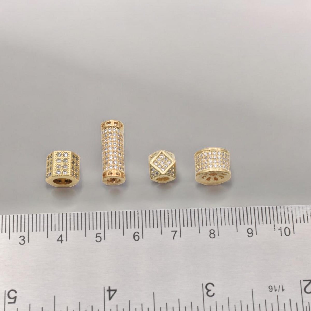 CZ Zirconia Spacer Beads Gold Filled Alternative Jewelry Findings with Sparkling (Multiple Sizes, DIY Crafts, Premium Quality)