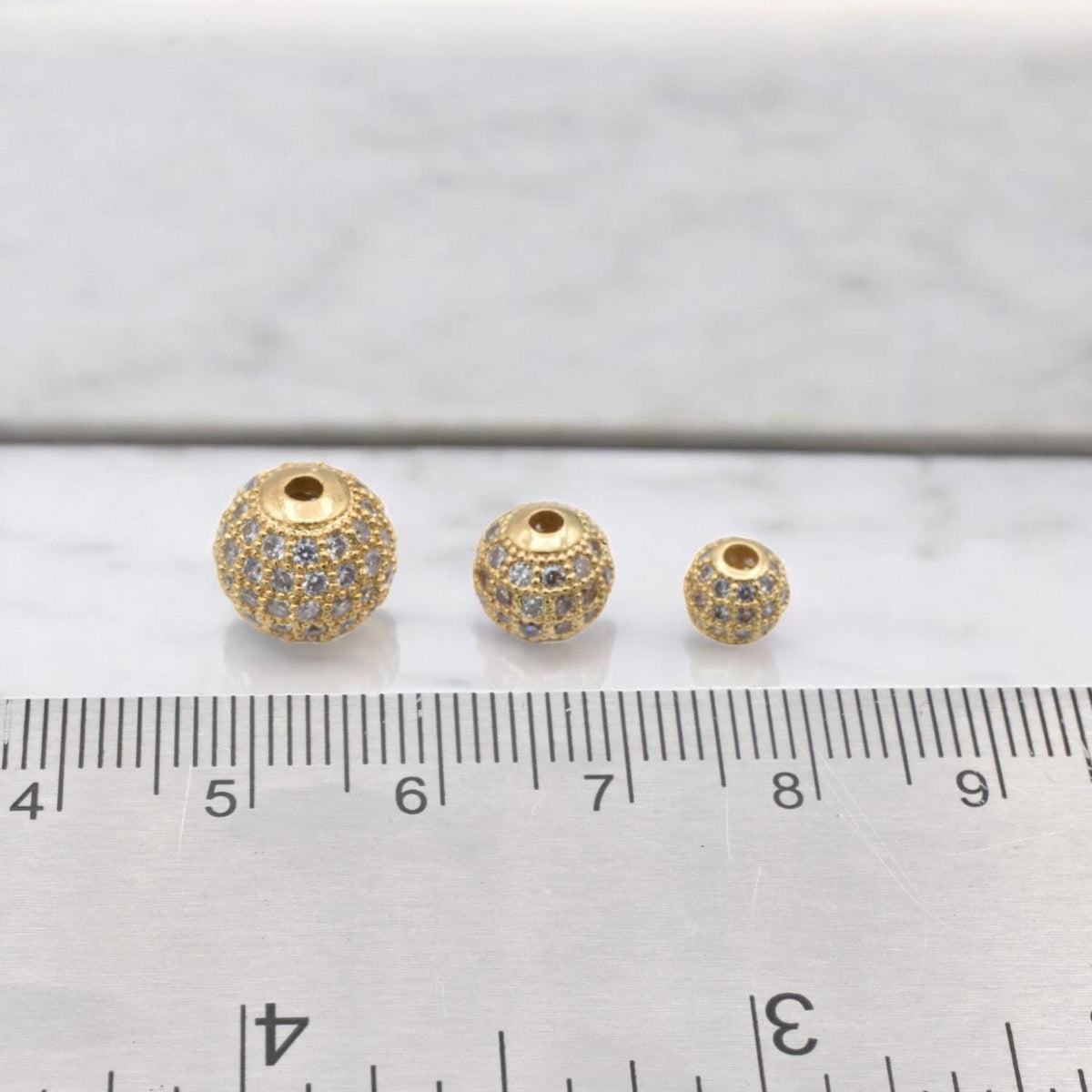 Micro Pave Beads Sparkling CZ Zirconia: Gold Filled Alternative Round Pave Beads, 6mm 8mm 10mm Sizes | Jewelry Design, Craft Supplies