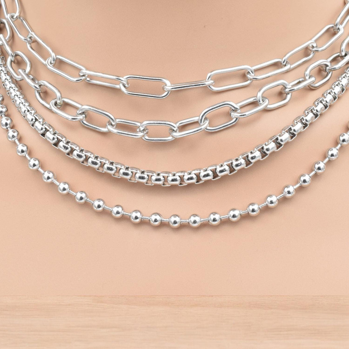 Chain For Jewelry: Stainless Steel Paper Clip, Ball & Link Chains | Silver Tone, Customizable | Sold By The Yard Or Roll