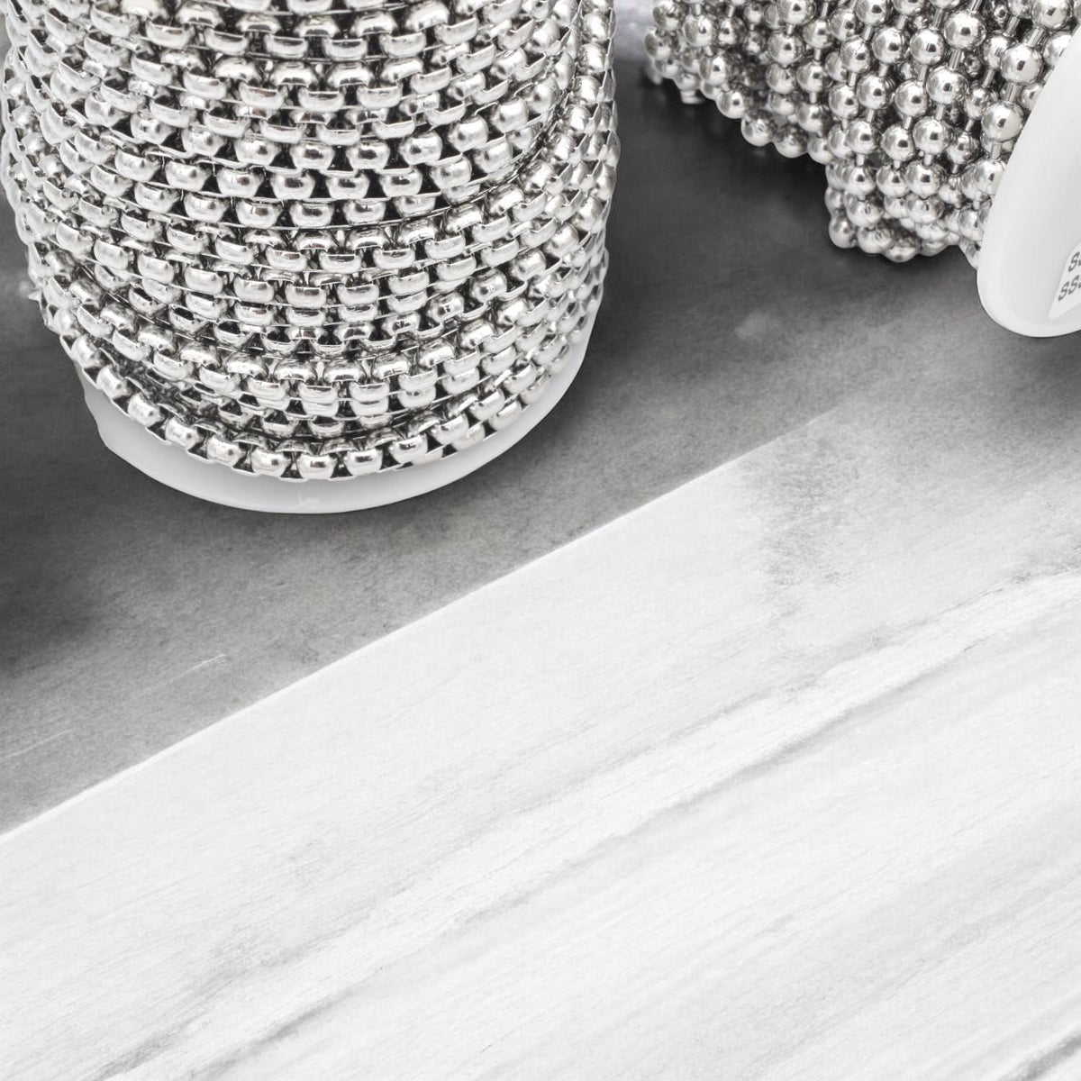 Chain For Jewelry: Stainless Steel Paper Clip, Ball & Link Chains | Silver Tone, Customizable | Sold By The Yard Or Roll
