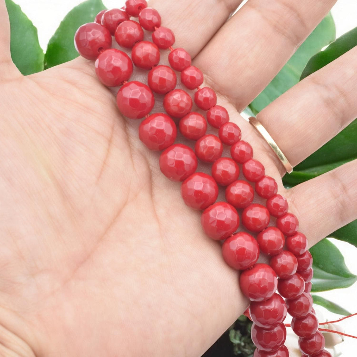 Natural Faceted Red Agate Gemstone beads for jewelry making and crafts sizes 6mm 8mm 10mm Sold by strand jewelry making su...