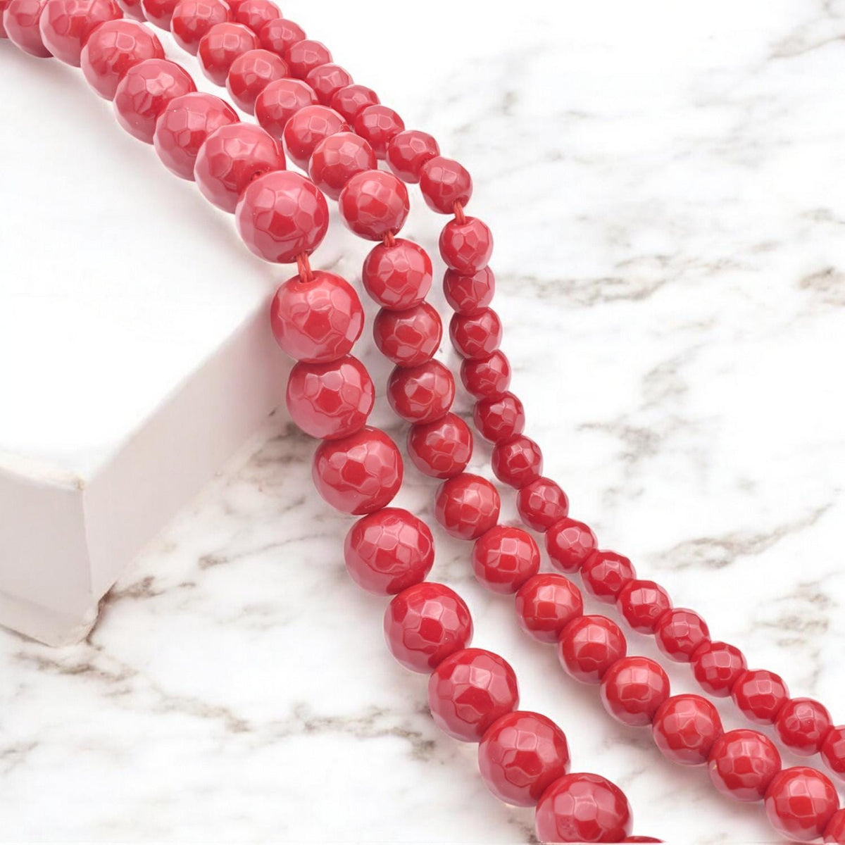 Natural Faceted Red Agate Gemstone beads for jewelry making and crafts sizes 6mm 8mm 10mm Sold by strand jewelry making su...