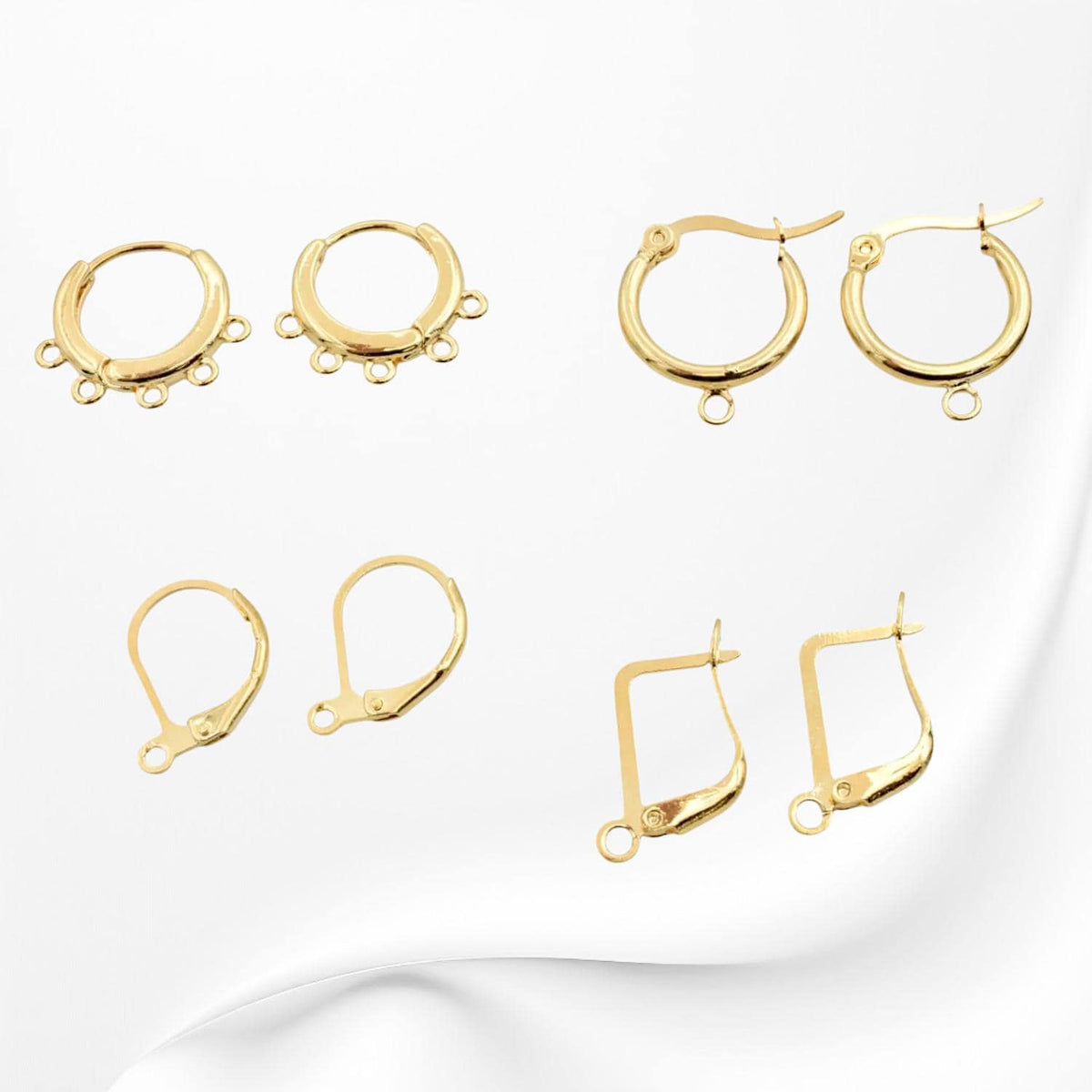 Gold filled Look 14k lever back hoop earrings for jewelry making 6pairs/pk jewelry making supplies