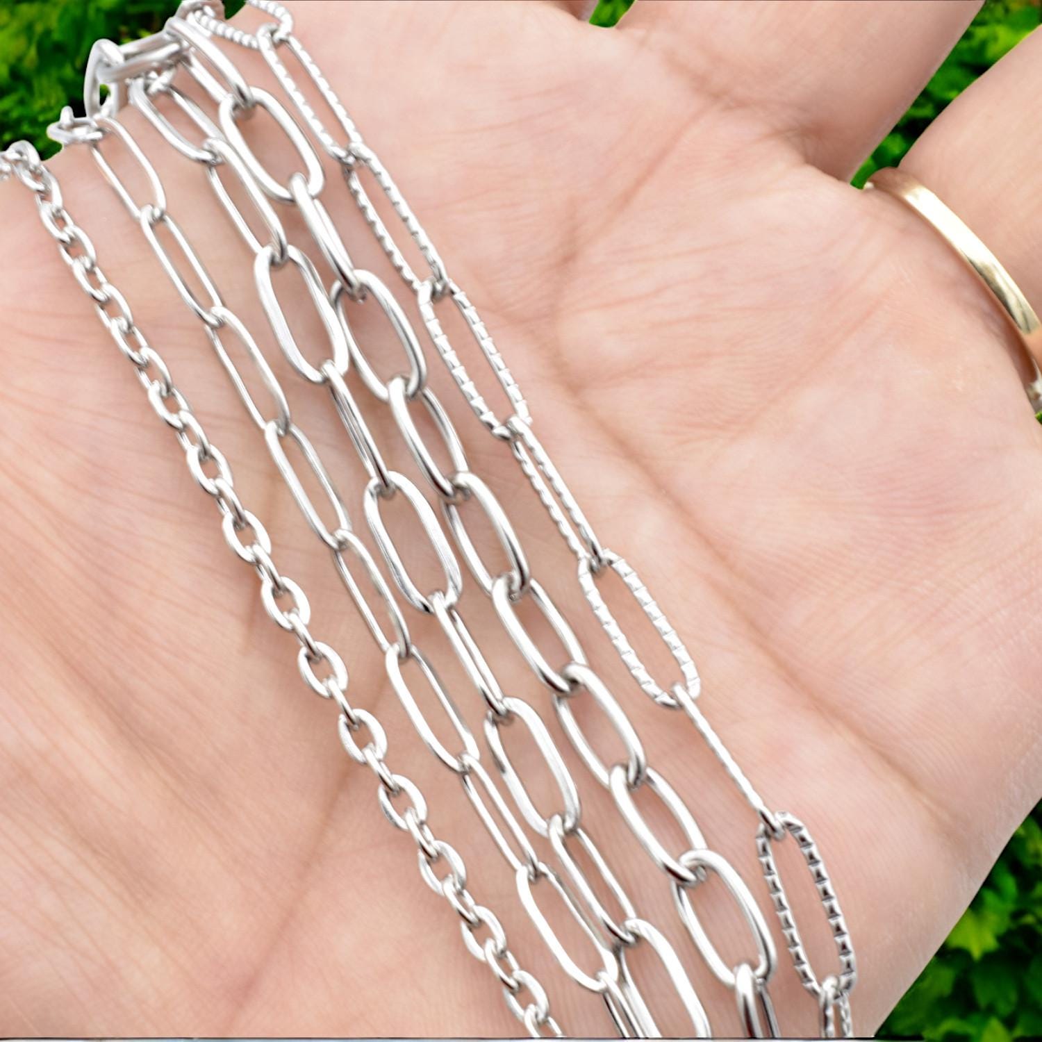 Stainless Steel Continuous Chains: Silver Bold Link Styles, Jewelry Making Supplies