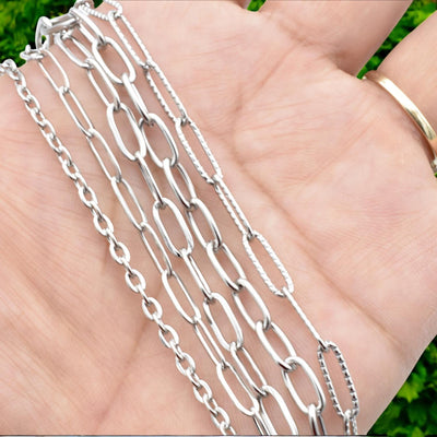 Stainless Steel Paper Clip Continuous Chain for jewelry making jewelry making supplies