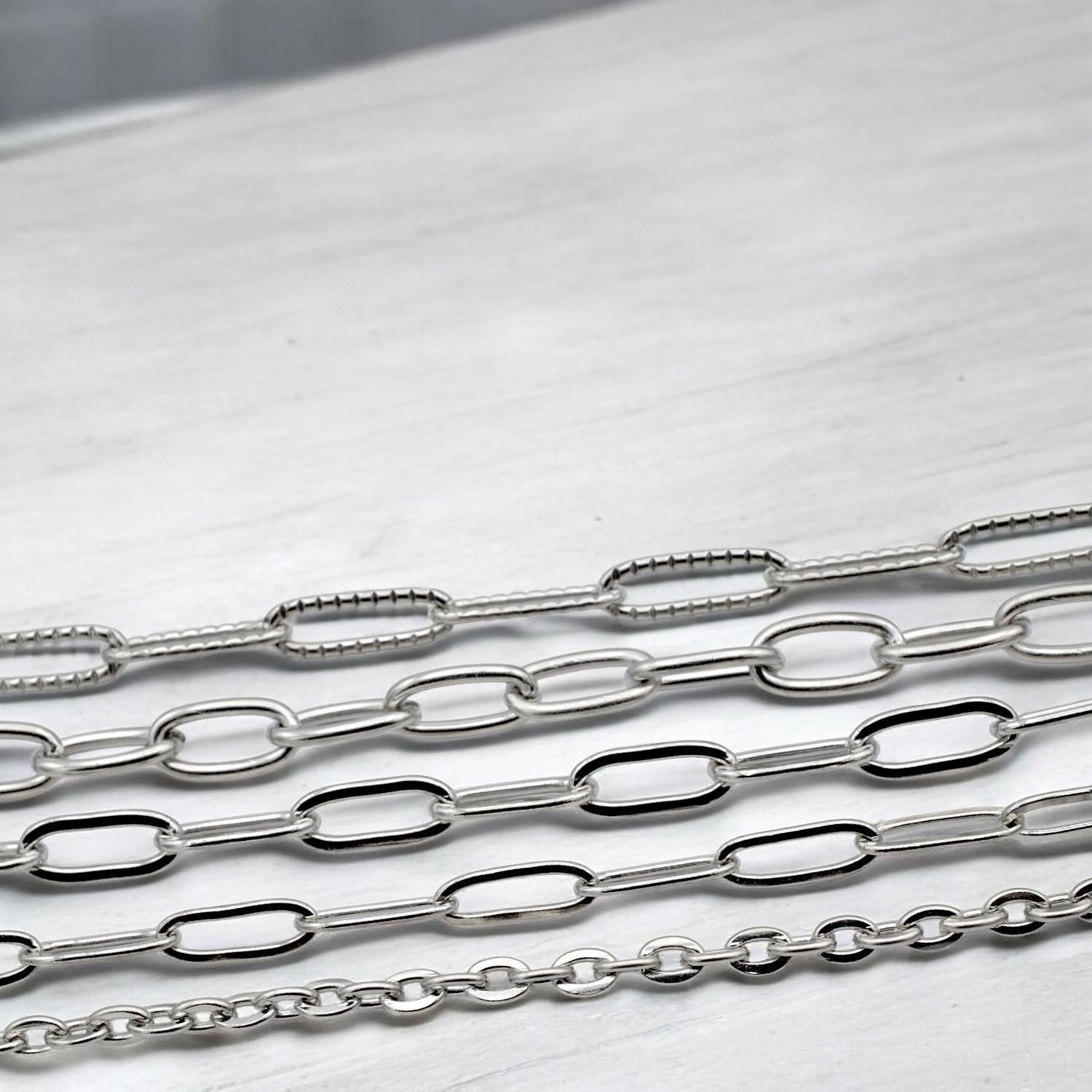 Stainless Steel Continuous Chains: Silver Bold Link Styles, Jewelry Making Supplies