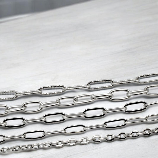 Stainless Steel Continuous Chains: Silver Bold Link Styles, Jewelry Making Supplies