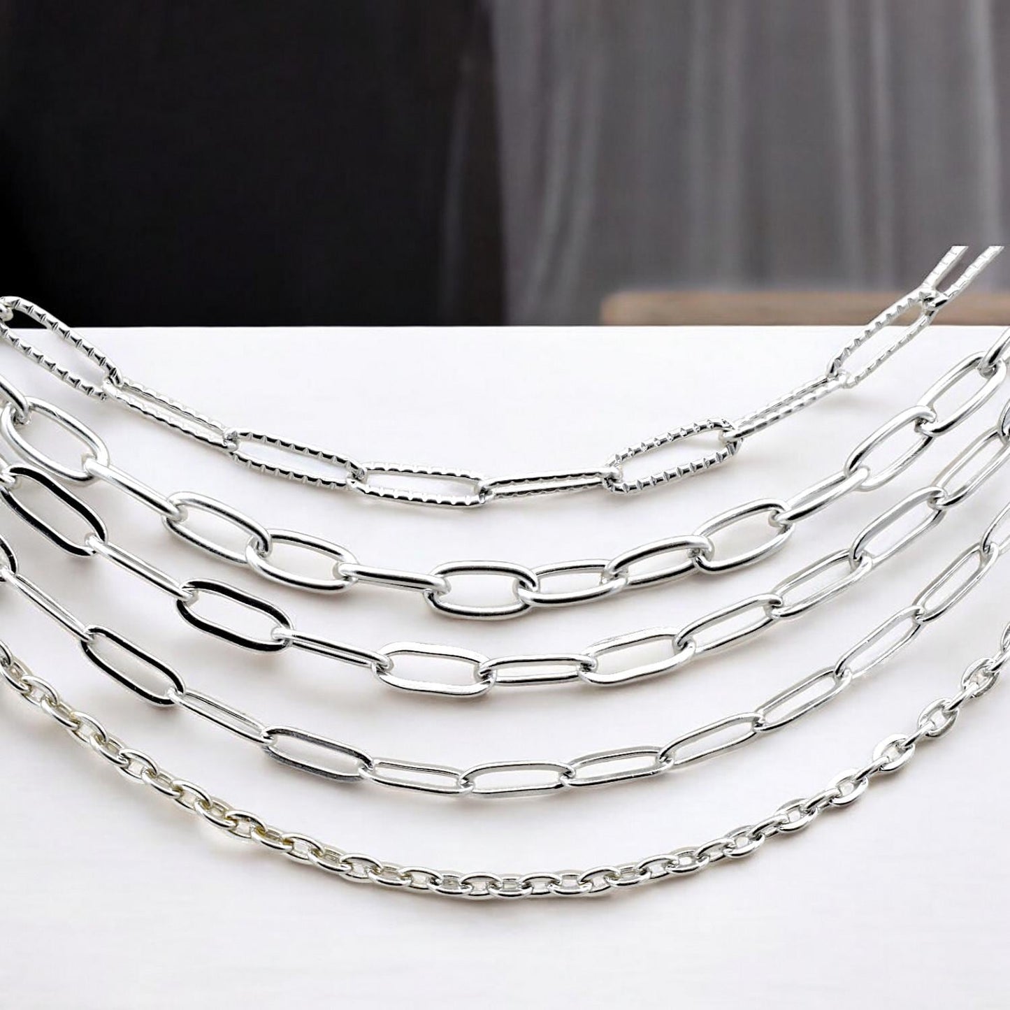 Stainless Steel Continuous Chains: Silver Bold Link Styles, Jewelry Making Supplies