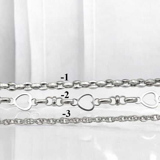 Heart Link Rolo Chain Jewelry Supply: Stainless Steel Romantic Connector Links, Bright Finish (1-6mm Sizes, Charm Necklace & Bracelet Craft)
