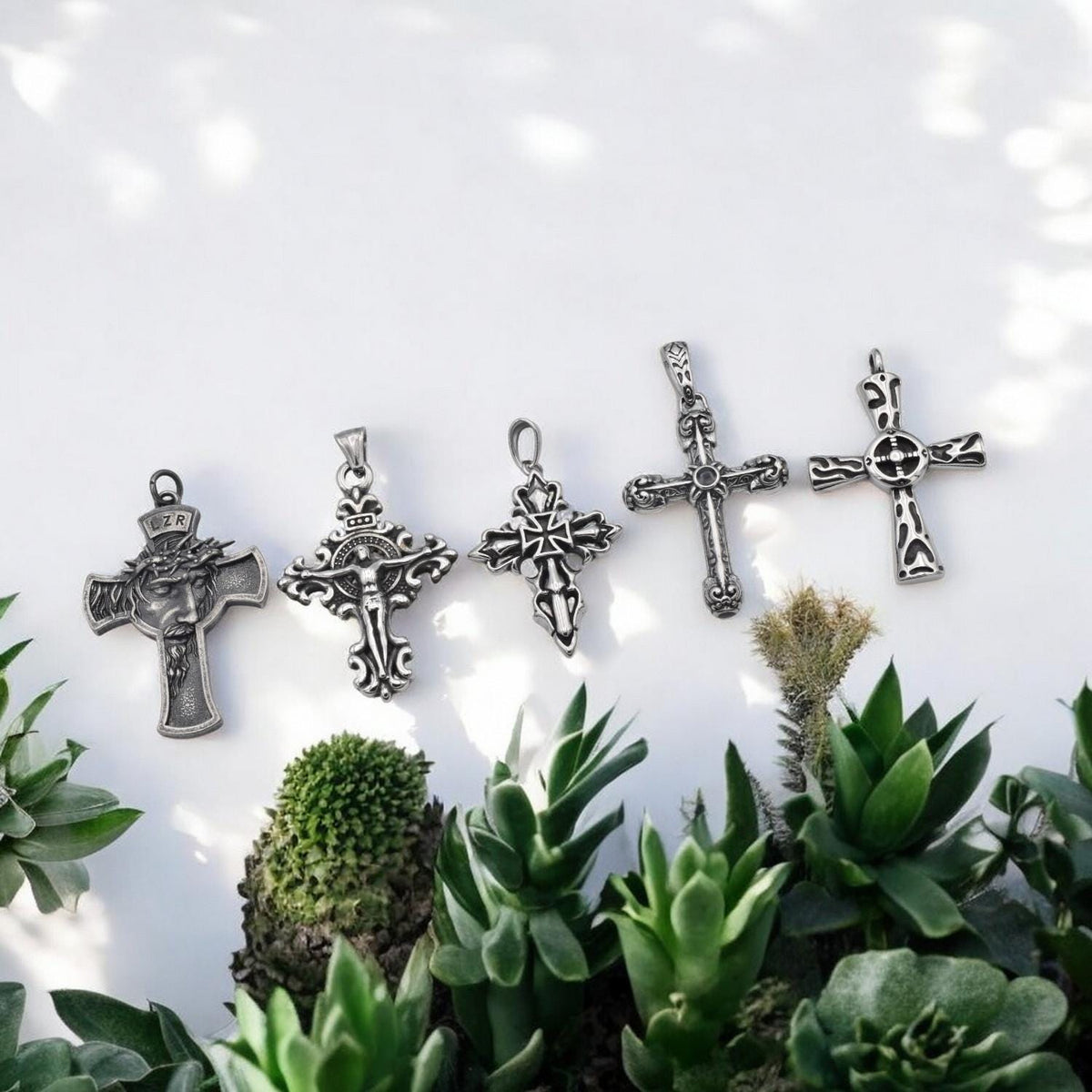 Stainless Steel Cross Crucifix Jesus Pendant for jewelry making Baroque cross Gothic Cross jewelry making supplies - detai...