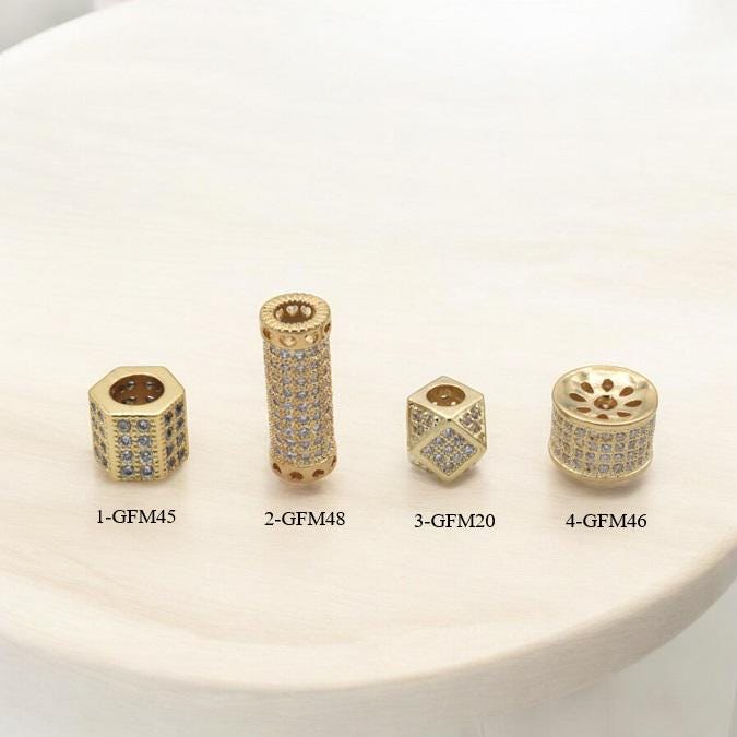 CZ Zirconia Spacer Beads Gold Filled Alternative Jewelry Findings with Sparkling (Multiple Sizes, DIY Crafts, Premium Quality)