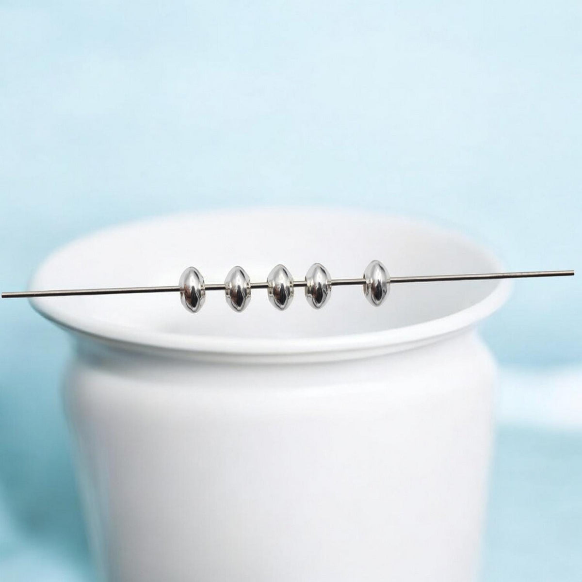 Sterling Silver 925 Rondelle Spacer Beads   3mm & 4mm, Pack of 50 jewelry making supplies - detail image 6