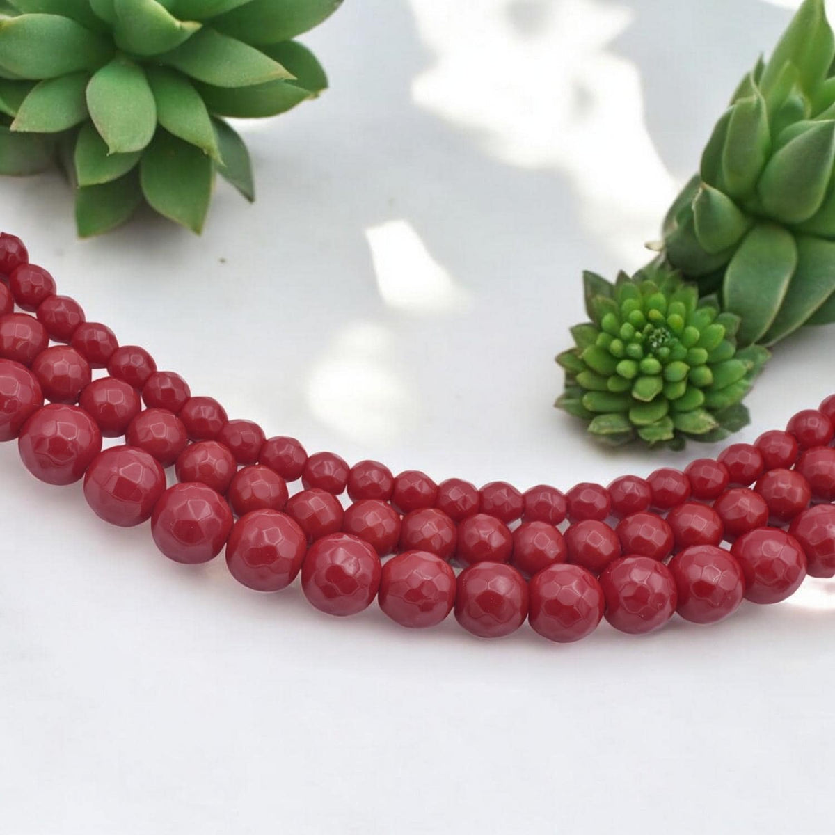 Natural Faceted Red Agate Gemstone beads for jewelry making and crafts sizes 6mm 8mm 10mm Sold by strand jewelry making su...