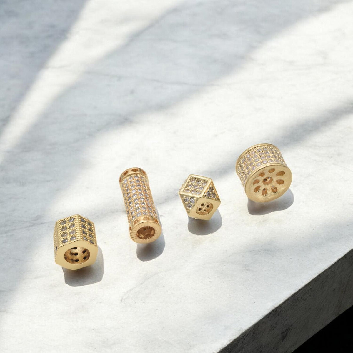 Gold Filled look, CZ Spacer Beads for Jewelry Making | Elegant DIY Supplies jewelry making supplies