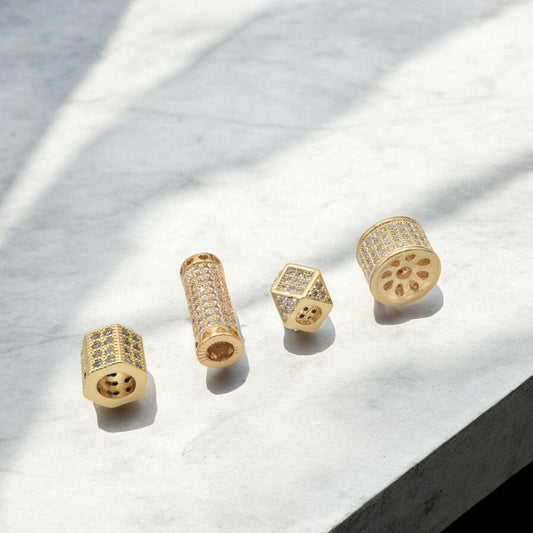 Gold Filled look, CZ Spacer Beads for Jewelry Making | Elegant DIY Supplies jewelry making supplies