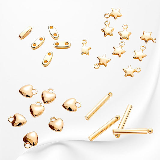 3 PCs/PK Gold Filled EP Charm Ending Necklace Beads water resistant Findings jewelry making supplies