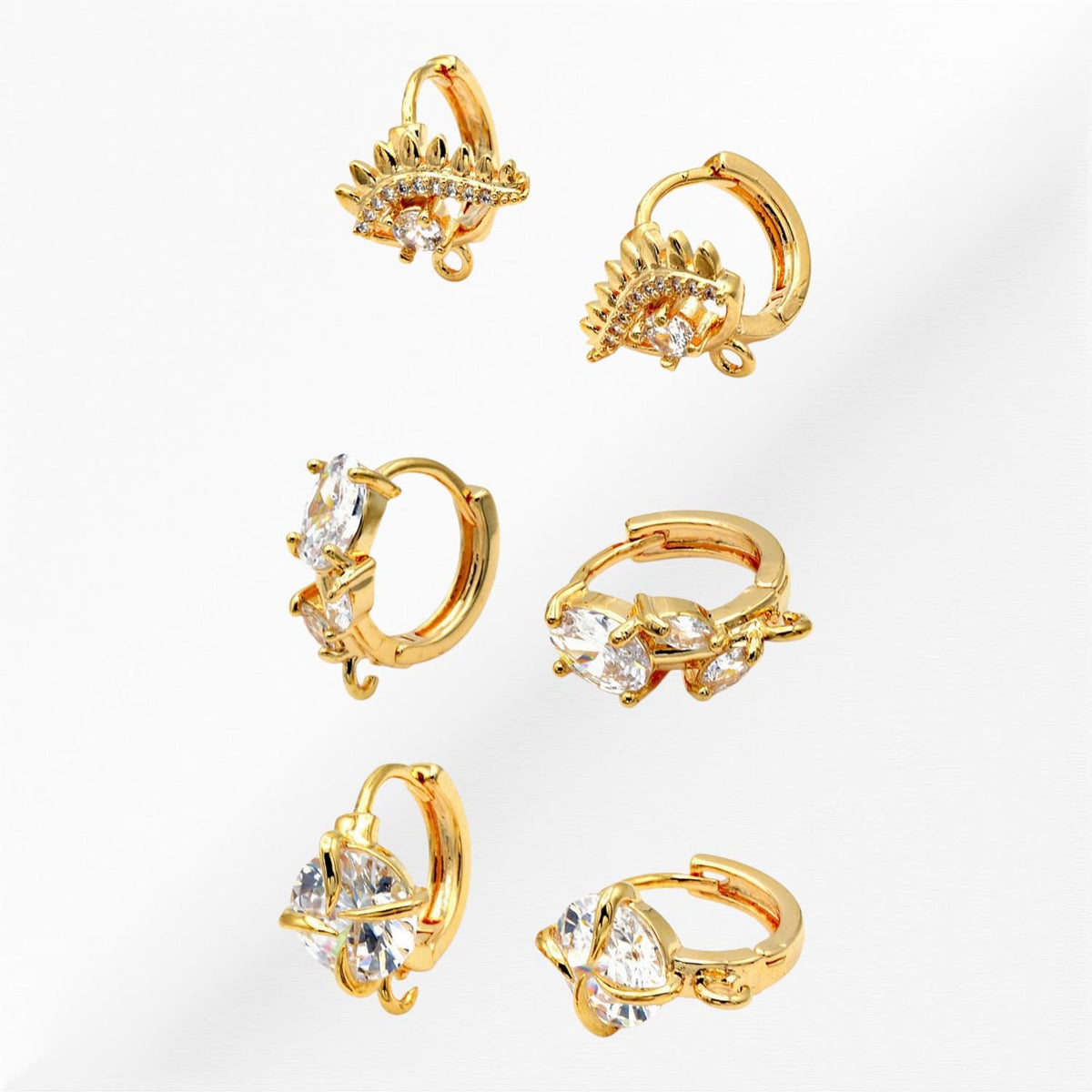 Gold Filled Look, Lever back Hook Earring and Findings Clear Zircon Crystal Jewelry supplier and wholesale 3 PRs/PK jewelr...