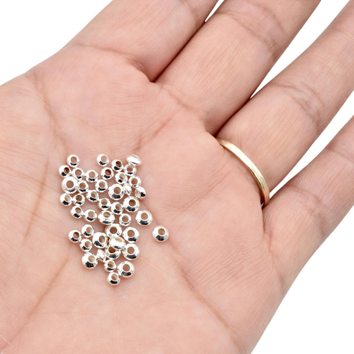 Sterling Silver 925 Spacer Beads Large Hole Rondelle - Donut Shape, Smooth Polished Metal, Jewelry Making, DIY Craft Supplies
