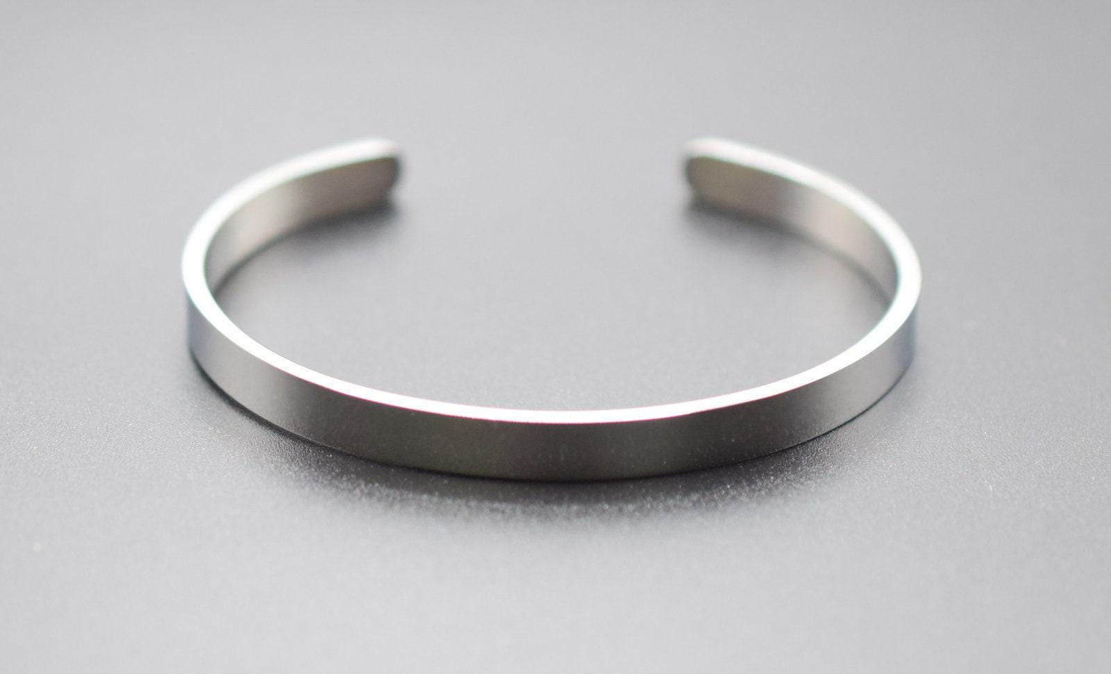 Plain Stainless Steel Bangle Unisex & Adjustable Approx Size 65mm For Jewelry Making width 6mm jewelry making supplies - d...