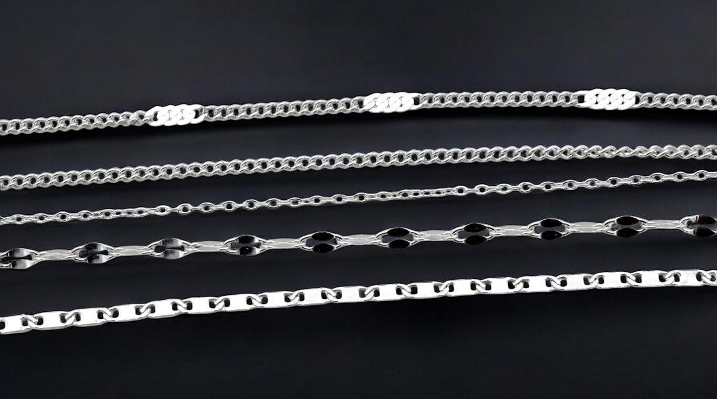 Chain By The Yard Stainless Steel Jewelry Supply: Modern Saturn Cable Design, Polished Finish (1.5mm-2.25mm, Tarnish Resistant)
