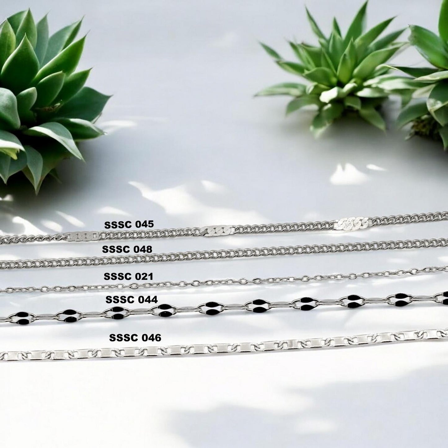 Chain By The Yard Stainless Steel Jewelry Supply: Modern Saturn Cable Design, Polished Finish (1.5mm-2.25mm, Tarnish Resistant)