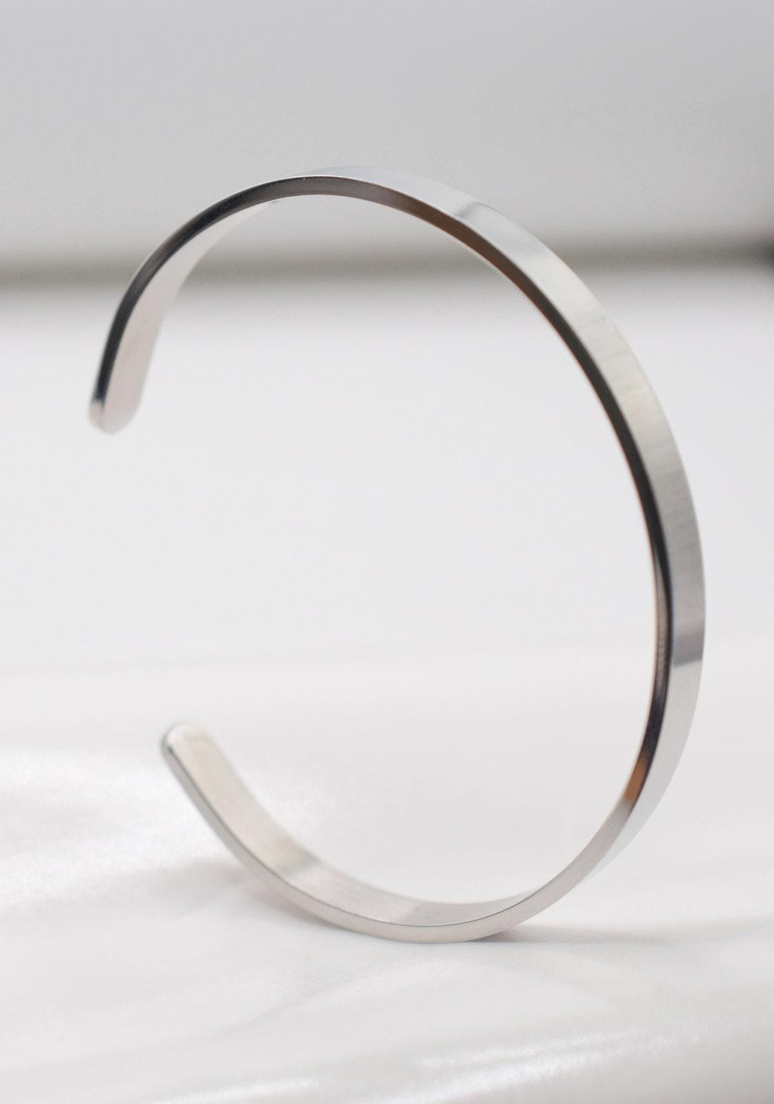 Plain Stainless Steel Bangle Unisex & Adjustable Approx Size 65mm For Jewelry Making width 6mm jewelry making supplies - d...