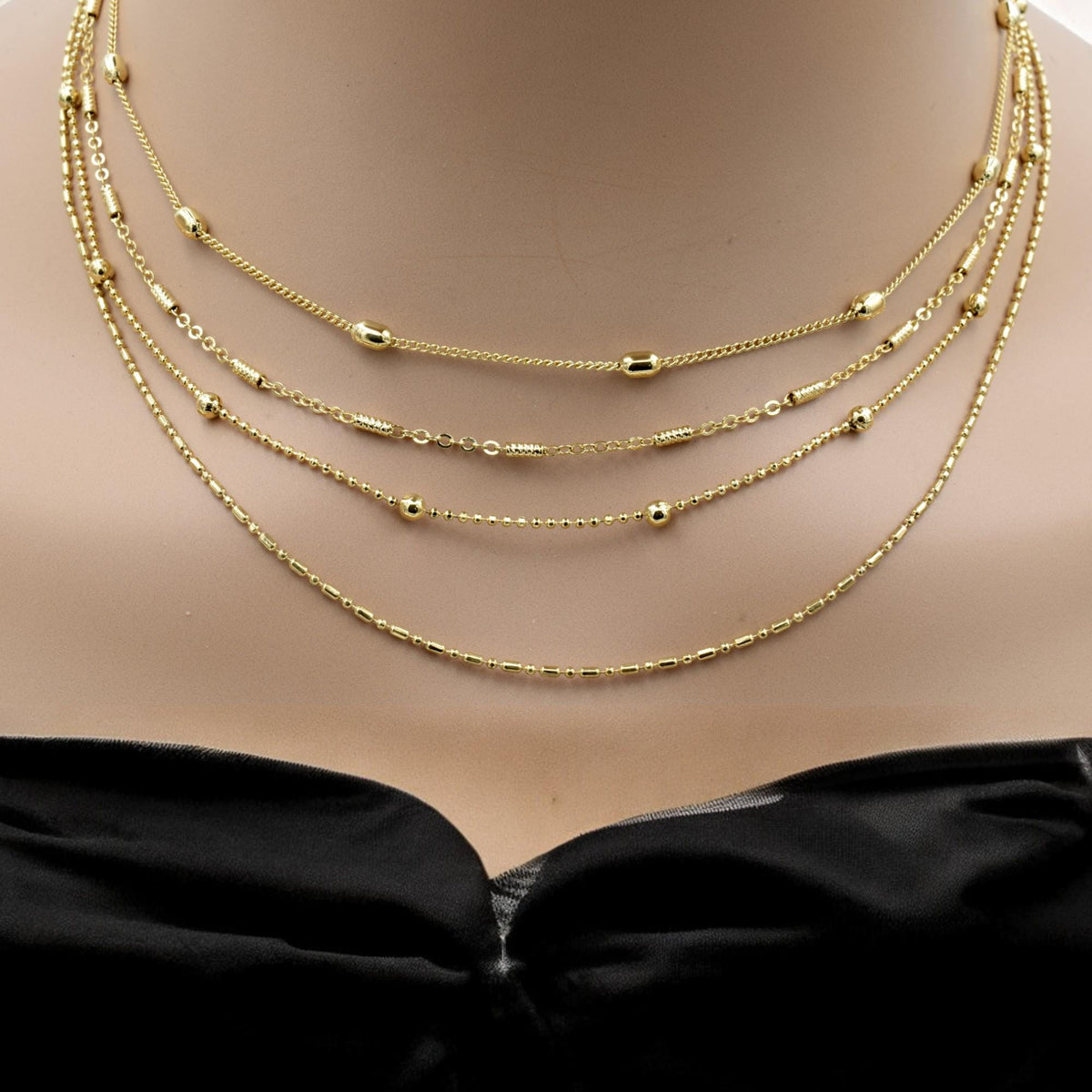 Gold Filled Look Durable, Waterproof Chains Multiple Elegant Styles, Twisted Cable, Beaded Chain, Rope and Bar Chain with...