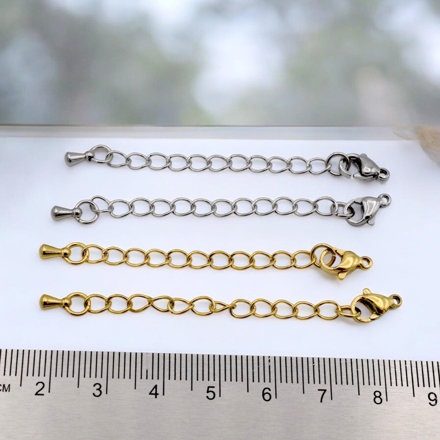 Gold Plated Chain Extenders: 2 Inch Adjustable Links, Lobster Clasp, Stainless Steel | Jewelry Repair, Durable Components | 12 Pieces