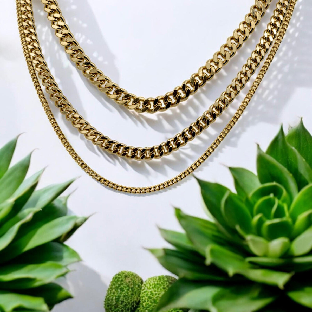 Gold Filled Alternative Waterproof Curb Chains: Classic Durable Design - Tarnish Resistant, Thick Metal Links, Jewelry Making Supplies