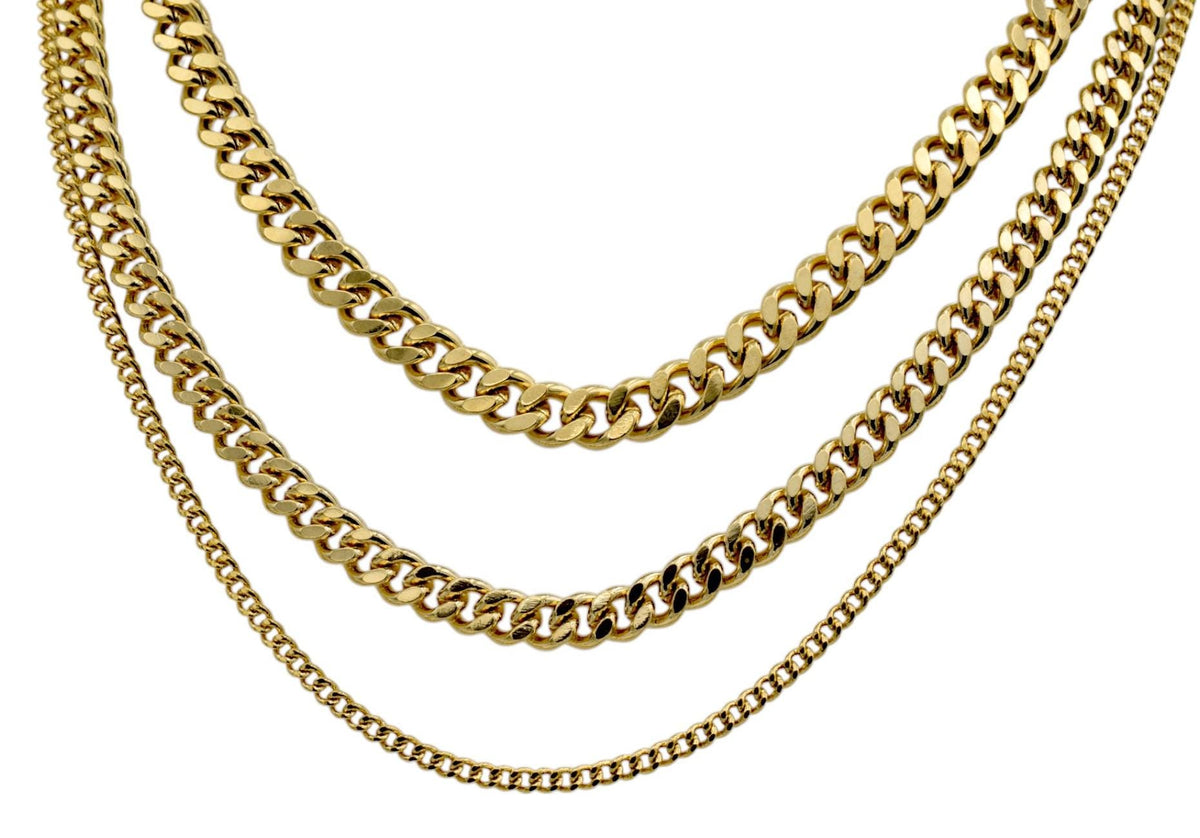 Gold Filled Alternative Waterproof Curb Chains: Classic Durable Design - Tarnish Resistant, Thick Metal Links, Jewelry Making Supplies