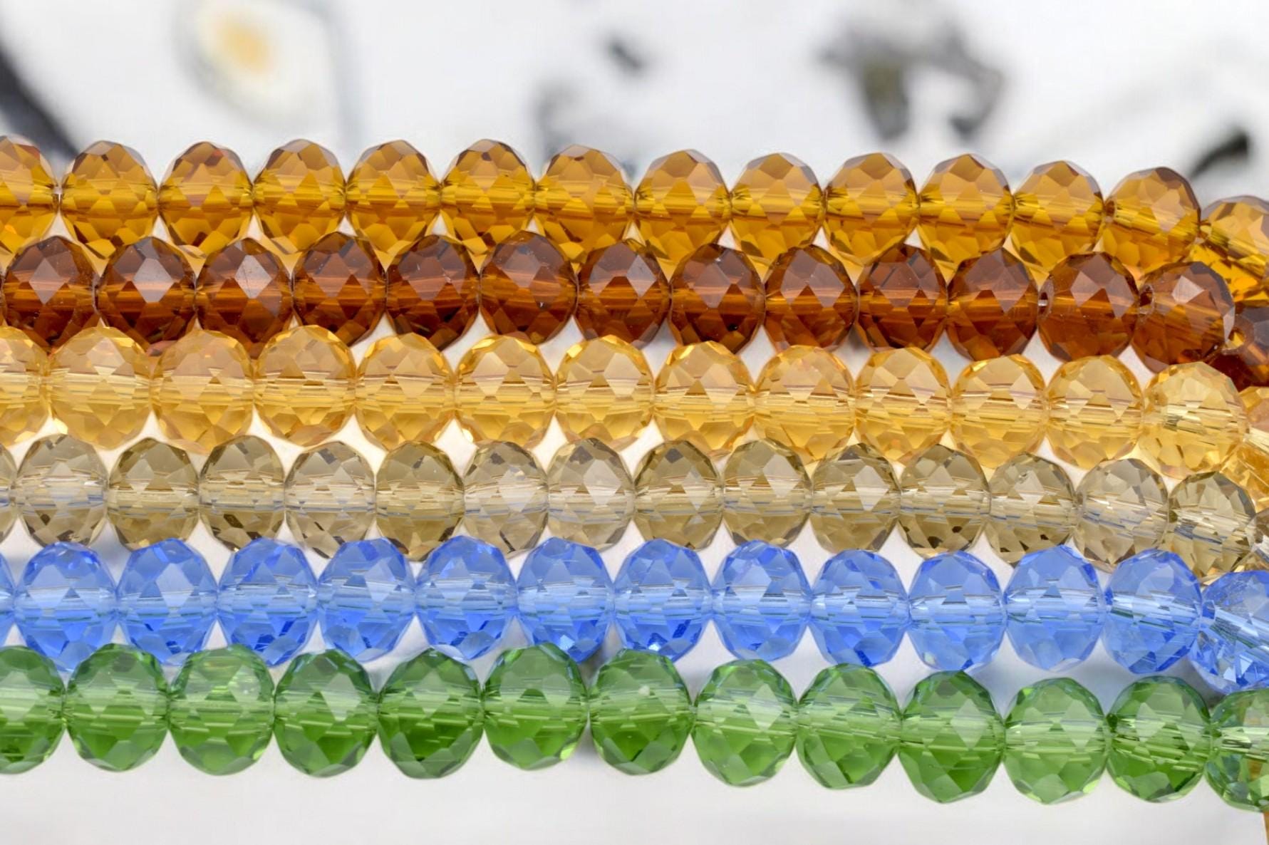 Faceted Crystal Rondelle Beads: Donut Shape, Vibrant Colors, Jewelry Making Supplies