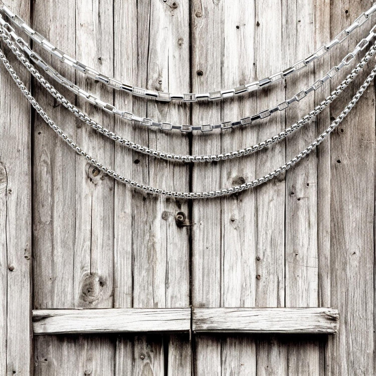 Chain By The Yard Durable Steel Chains: Rectangular Link, Box & Round Bead Styles | Tarnish-Resistant, Versatile Use | Sold Per Yard