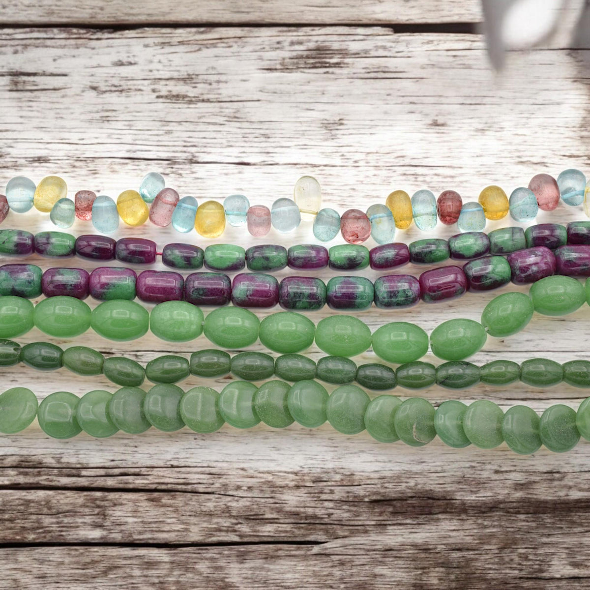 Bulk Green Aventurine, Fluorite, Ruby Zoisite, Jade Gemstone Beads – Natural Polished Loose for Jewelry Making, DIY Crafts...