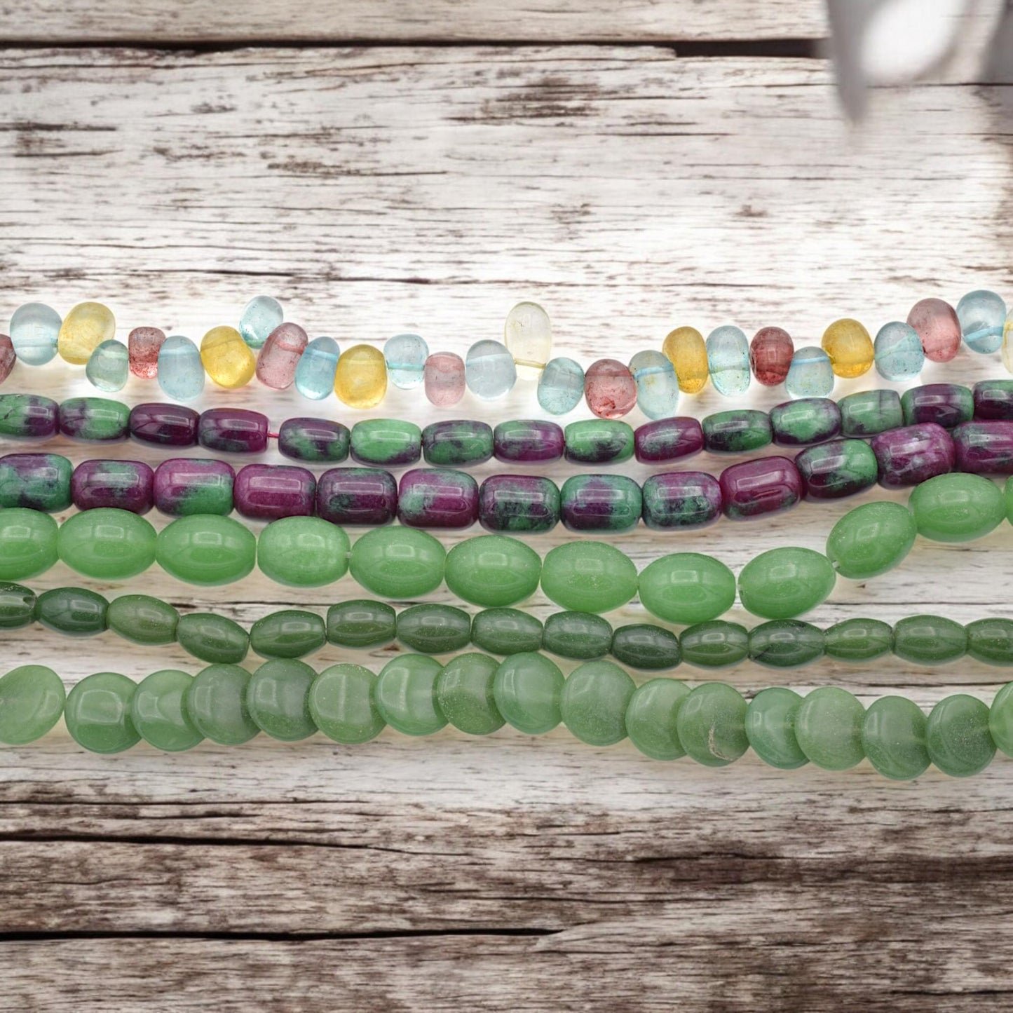 Bulk Green Aventurine, Fluorite, Ruby Zoisite, Jade Gemstone Beads – Natural Polished Loose for Jewelry Making, DIY Crafts Beading-Wholesale