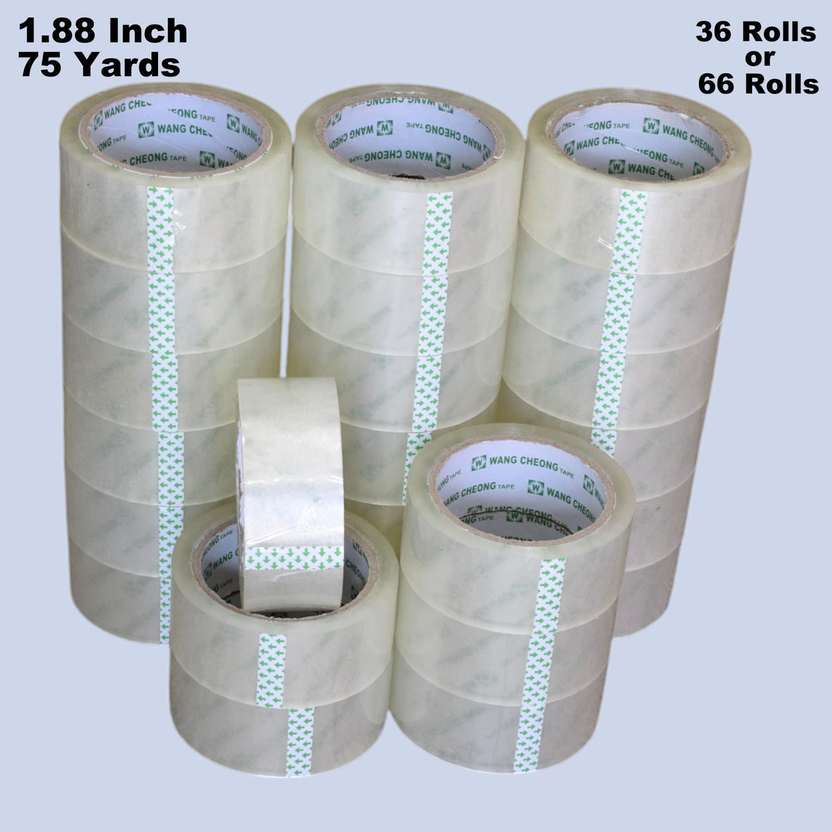 Clear Packing Tape Shipping Supply, Strong Adhesion Seal (1.88 Inch x 75 Yards, Tear Resistant, Clear Film)