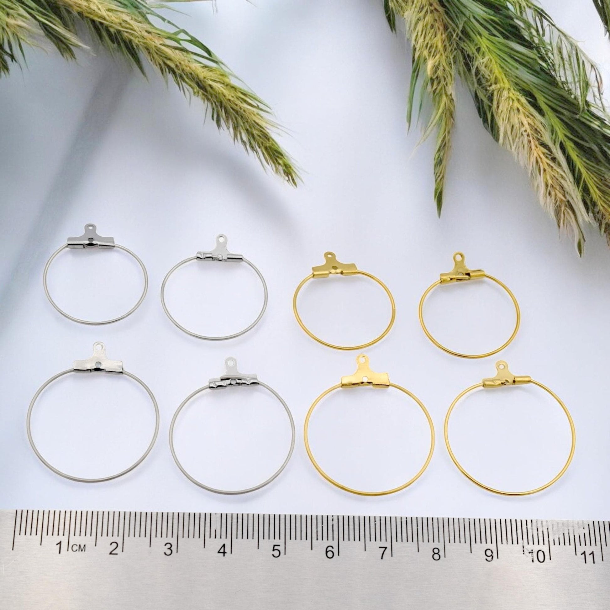 Gold Plated Clip On Wire Hoop Rings: Sleek Finish - Durable Stainless Steel, Jewelry Making, DIY Decoration Hoops