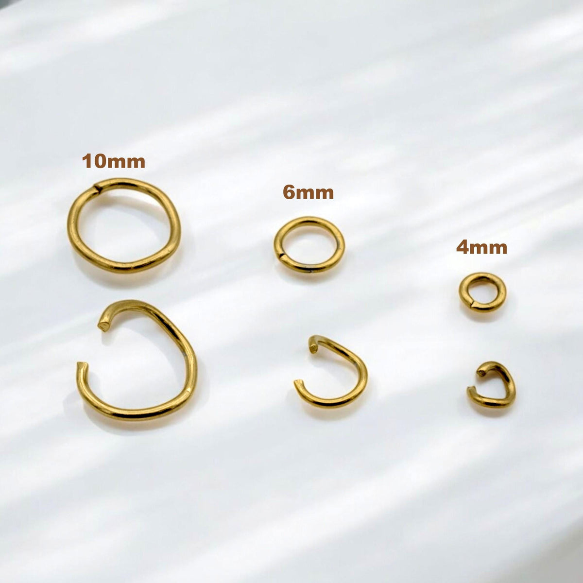 Gold Plated Open Jump Rings Jewelry Making Set, Mixed Sizes (4mm-10mm, Stainless Steel, 100 Pieces Bag)