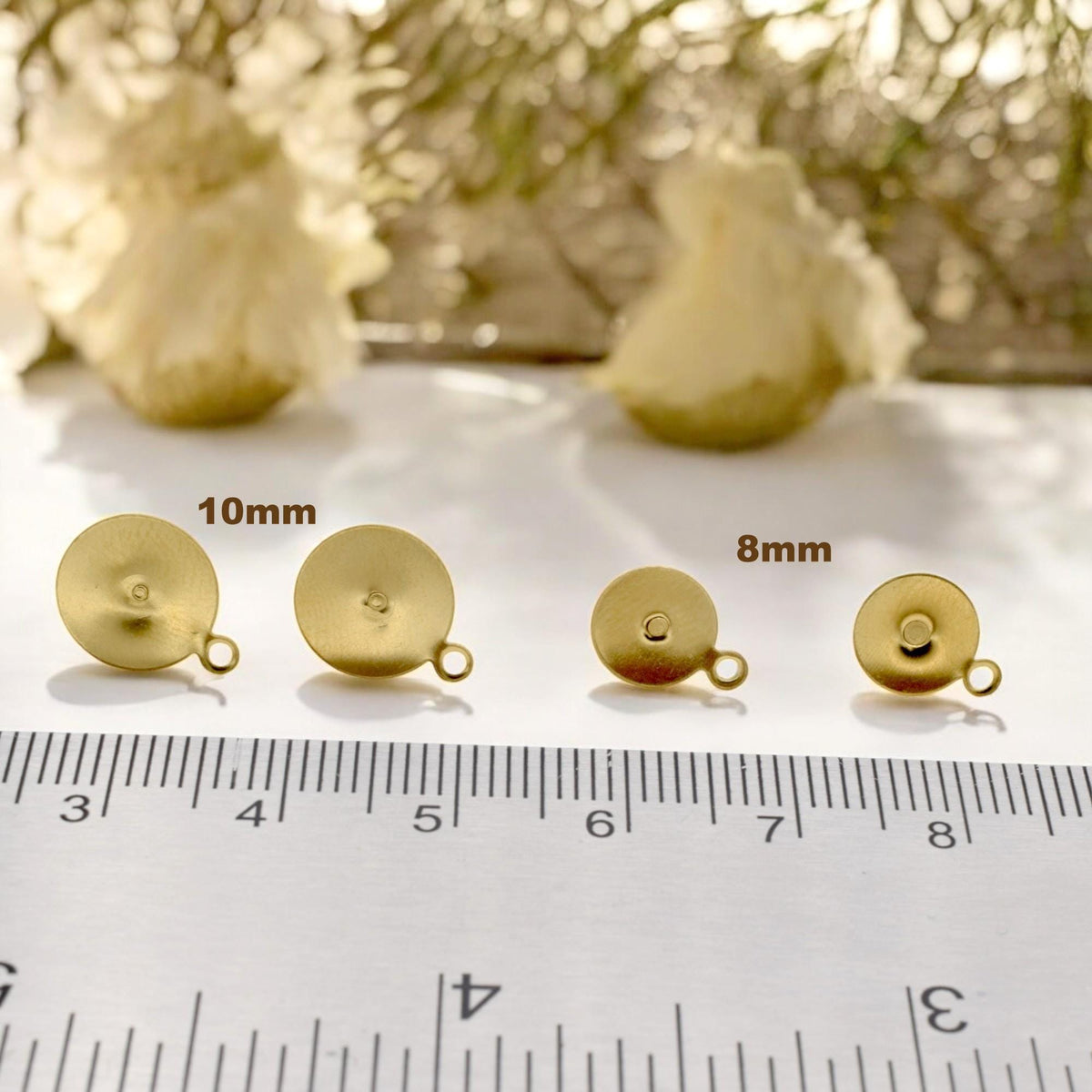 Gold Finishing Findings Earring Posts: Hypoallergenic Stainless Steel, Secure Peg Design | Hanging Loop, 11-12mm Length, Jewelry Supplies