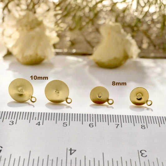 Gold Finishing Findings Earring Posts: Hypoallergenic Stainless Steel, Secure Peg Design | Hanging Loop, 11-12mm Length, Jewelry Supplies