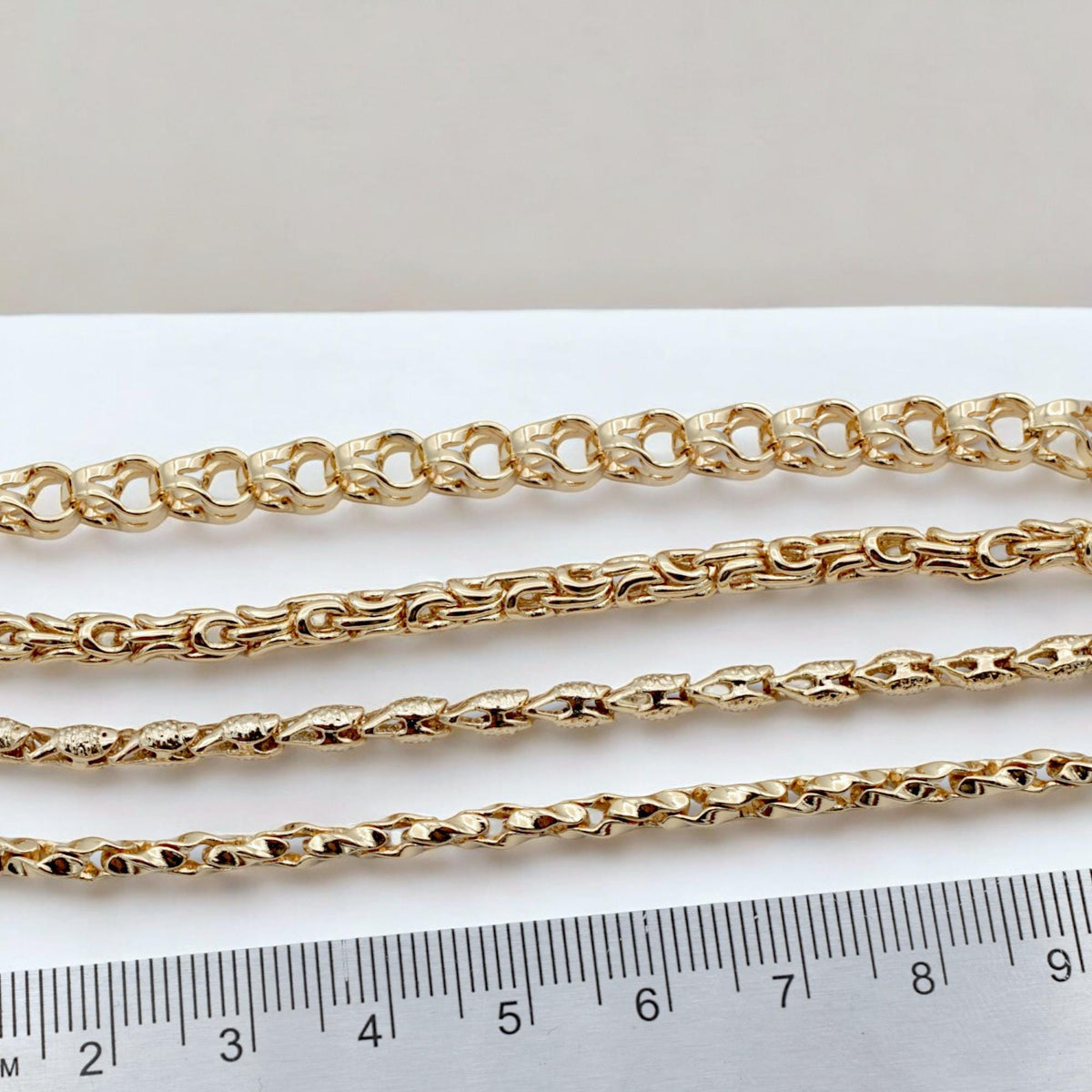 Gold Filled Alternative Waterproof Chains: Elegant Durable Jewelry Components (Anchor, Rope, Twisted Styles, Multiple Sizes)