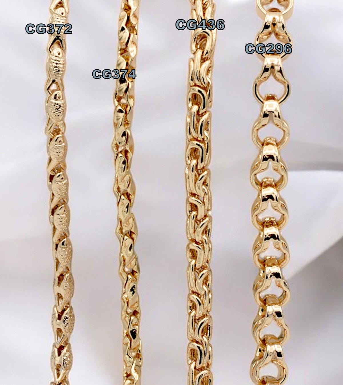Gold Filled Alternative Waterproof Chains: Elegant Durable Jewelry Components (Anchor, Rope, Twisted Styles, Multiple Sizes)