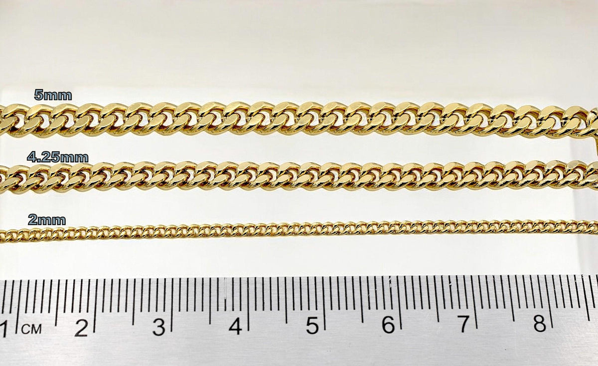 Gold Filled Alternative Waterproof Curb Chains: Classic Durable Design - Tarnish Resistant, Thick Metal Links, Jewelry Making Supplies
