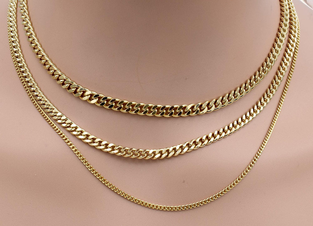 Gold Filled Alternative Waterproof Curb Chains: Classic Durable Design - Tarnish Resistant, Thick Metal Links, Jewelry Making Supplies