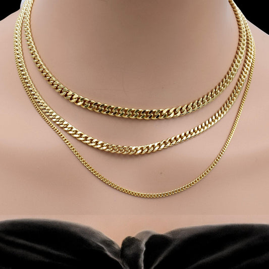 Gold Filled Alternative Waterproof Curb Chains: Classic Durable Design - Tarnish Resistant, Thick Metal Links, Jewelry Making Supplies