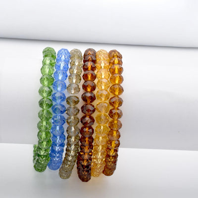 Faceted Crystal Donut Rondelle Beads – Multicolor transparent see through Jewelry Making Beads jewelry making supplies - d...
